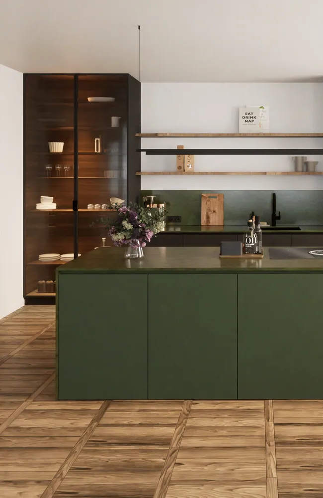 Projet d'architecte d'intérieur : vues 3D d'une cuisine